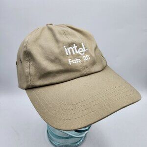 Intel Fab 20 Khaki Baseball Cap Adjustable Cotton Embroidered Casual Hat Unisex
